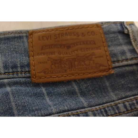 Levis Premium Jeans 724 Women's 28 High Rise Straight Leg Blue Wide Stripe Ankle - Picture 10 of 12